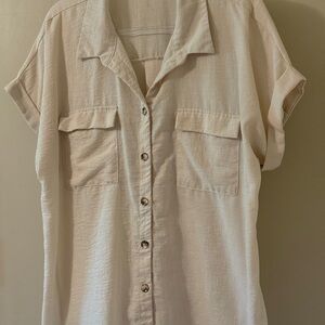 Nais Cream Button Down Shirt